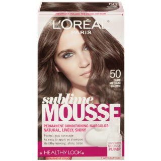 L'Oreal Paris Sublime Mousse by Healthy Look Hair Color, 50 Pure Medium Brown  Hair Color Refreshers  Beauty