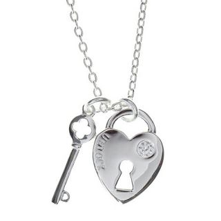 Van Peterson 925 Sterling silver lock and key pendant necklace