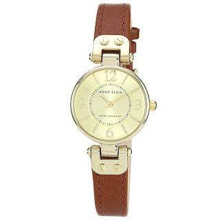 Anne Klein Ladies brown round dial leather strap watch