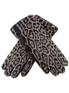 Saint Laurent Leopard Print Gloves