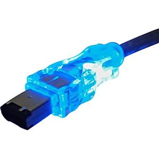 QVS 10 FireWire/i.Link 6 Pin to 4 Pin A/V Translucent Cable With Blue LED  Make More Happen at