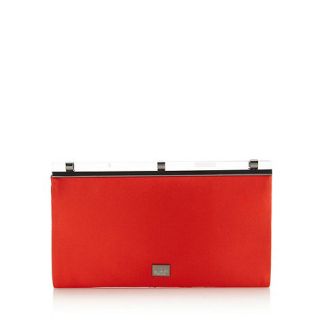 Principles by Ben de Lisi Designer orange satin clutch bag