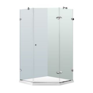 Vigo VG606136WS 36.125W x 76.75H in. Clear Glass Shower Enclosure with Base   Bathtub & Shower Doors
