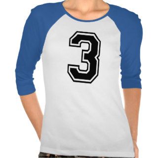 3 Number Three Sport Jersey T Shirts