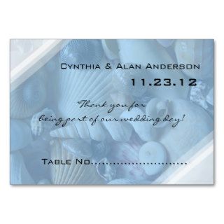 Blue Seashells Table Number Cards, "Clearwater" Business Cards