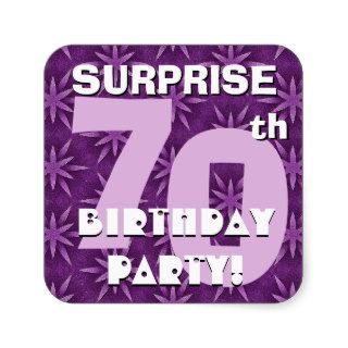 70th SURPRISE Birthday Purple Fireworks  V04 Sticker