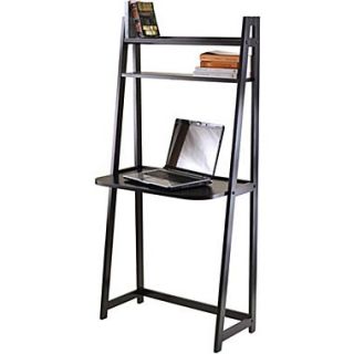 Winsome Wood A Frame Desk With 2 Shelves, Black  Make More Happen at