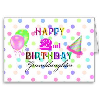 Granddaughter Polkadot 2nd Birthday Greeting Card
