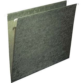 100% Recycled Hanging File Folders, Letter, Single Tab, Standard Green, 25/Box  Make More Happen at