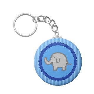 Blue Elephant Baby Shower Keychain Favors