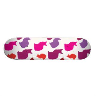 Pink Purple Kitty Cat Silhouettes Pattern Gifts Custom Skate Board
