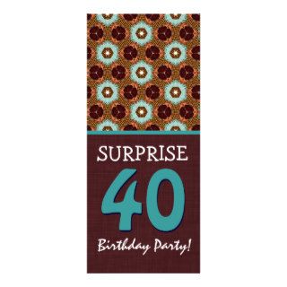 40th Surprise Birthday Aqua and Chocolate V2 Invitation