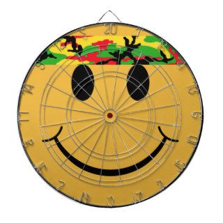 Rasta Headband Smiley Face Dartboard With Darts