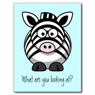 Funny Cute Zebra Postcard