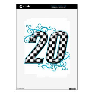 20 checkers flag number decals for the iPad 2
