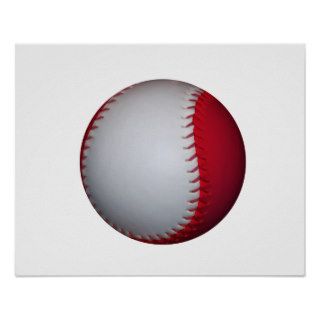 White and Red Baseball / Softball Posters