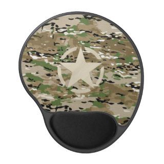 Star Stencil Vintage Jeep Decal on Camo Style Gel Mouse Mat