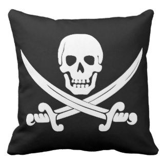 Jolly Roger Skull And Crossbones Pirate Gifts Throw Pillow