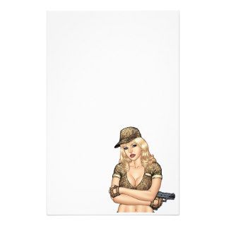 Army, Military Pin up Good Girl by Al Rio Art Stationery Paper