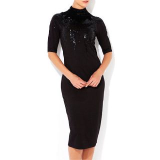 Wallis W Collection   Black sequin midi dress