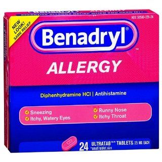 Benadryl Allergy, 25 mg, Ultratab Tablets, 24 ct. Health & Personal Care
