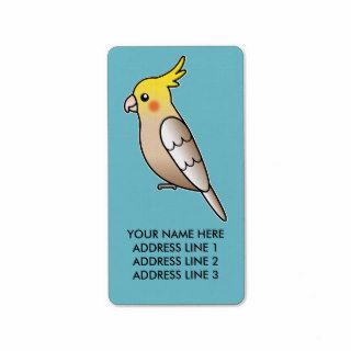 Cinnamon Cartoon Cockatiel Parrot Bird Custom Address Labels