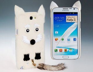 ETOU Fox Design Plush & Plastic Protective Case for Samsung Galaxy Note 2/N7100 (White) Cell Phones & Accessories