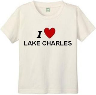 I LOVE LAKE CHARLES   BigBoyMusic Youth Designs   White T shirt Clothing