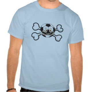 Angry soccer ball Skull and Crossbones Tee Shirts