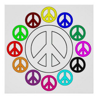colorful peace signs poster