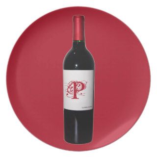 Monogram Wine Bottle Plate