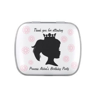Customized Silhouette Princess Birthday Candy Tins