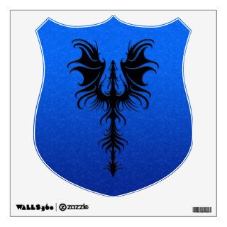 Gothic Black Dragon on Blue Room Decal