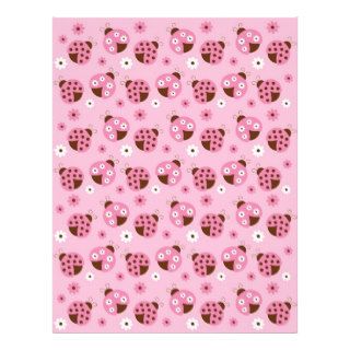 Mod Pink Ladybug Baby Scrapbook Paper Letterhead Design