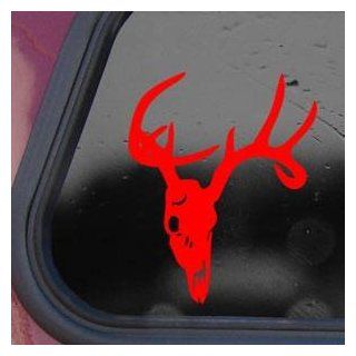 Whitetail BUCK Deer Skull Red Decal Sticker Laptop Die cut Red Decal Sticker Automotive