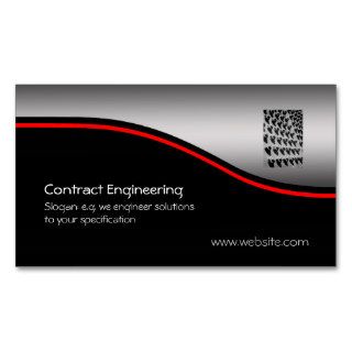 Nuts And Bolts, red swoosh on metallic look Business Card