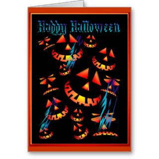 Happy Halloween Grinning PumpkinsCard