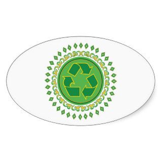 Recycling Sign Medallion Oval Stickers