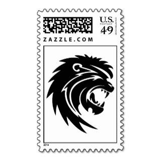 007 lion3111906 ROARING LION BLACK WHITE TATTOO Postage Stamp