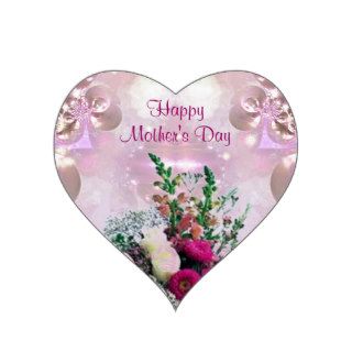 Flowers Bouquet   Mother's Day Heart Sticker