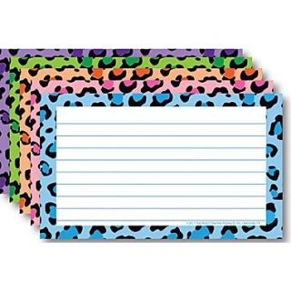 Top Notch Teacher Products 3 x 5 Lined Border Index Card, Multi Colored Leopard  Make More Happen at