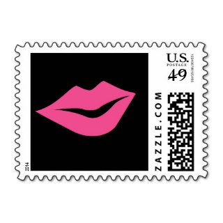 Pink Lips Postage Stamp