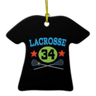 Lacrosse Jersey Number 34 Gift Idea Ornament