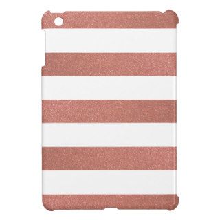 Bold Glitter Rose Gold Stripes iPad Mini Cases