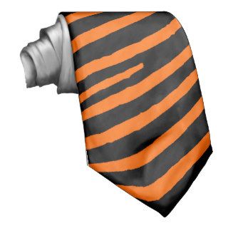Orange Zebra Stripes Tie Neckties