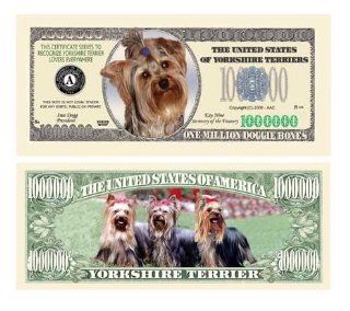 YORKSHIRE TERRIER DOG MILLION DOLLAR BILL (w/Protector) 