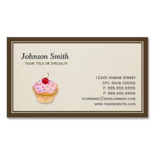 Sweet Cupcakes Bakery Baker   Simple Elegant Business Card Templates