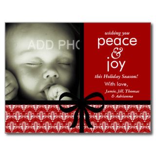 311 Red & Black Christmas Card with Bow Post Card