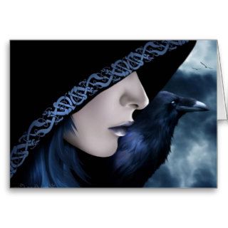 Dark Hooded Raven Greeting Cards