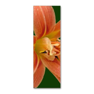 golden, orange color lily flower mini bookmark business card templates